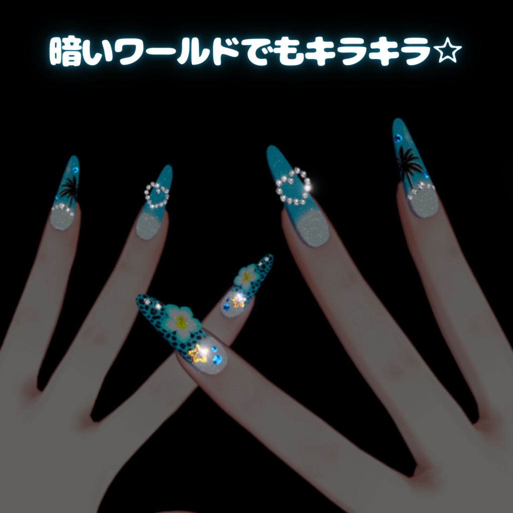 Summer GAL Nails☆ギャル 夏ネイル☆MA対応【マヌカ・森羅・桔梗】