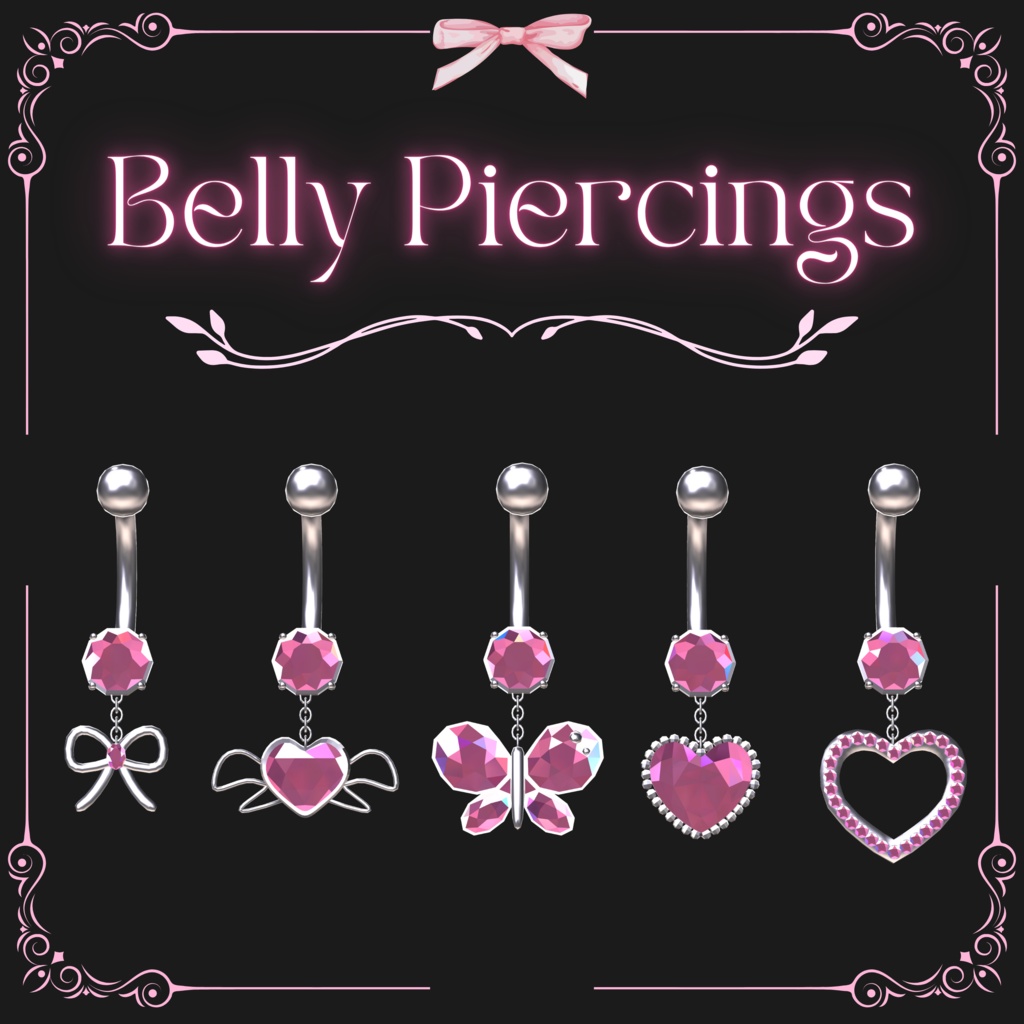 【VRChat想定】へそピアス◇Belly Piercings