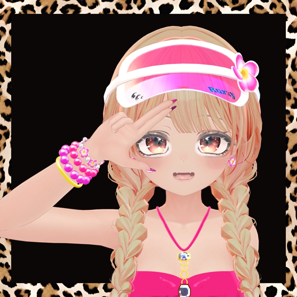 【VRChat想定】サンバイザー&アクセサリー☆Hibiscus Accessories