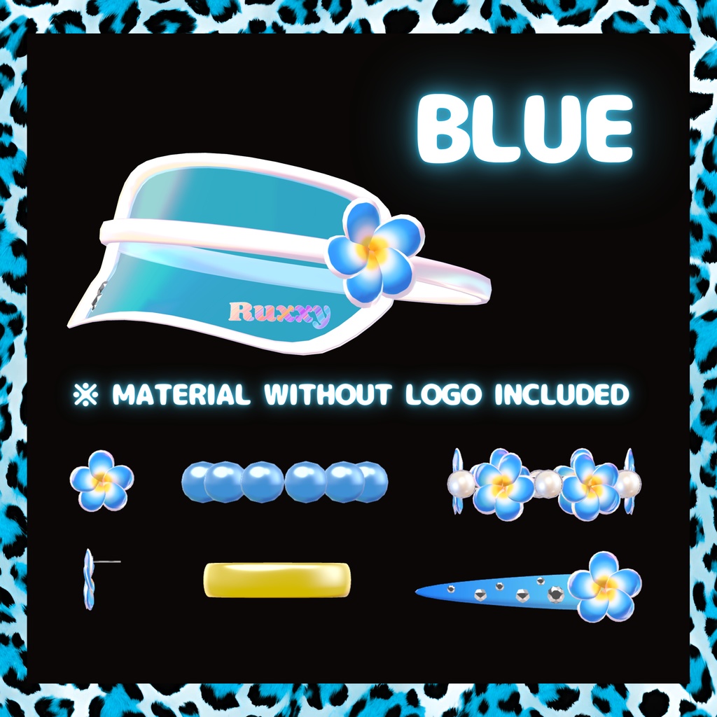 【VRChat想定】サンバイザー&アクセサリー☆Hibiscus Accessories