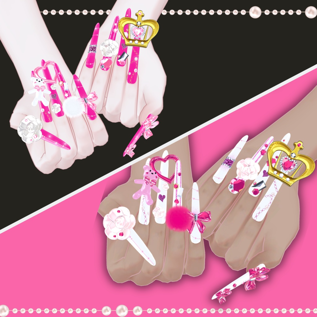 🎀Hime LongNails ギャルネイル☆MA対応【森羅・マヌカ・桔梗・凪夜瑠璃】