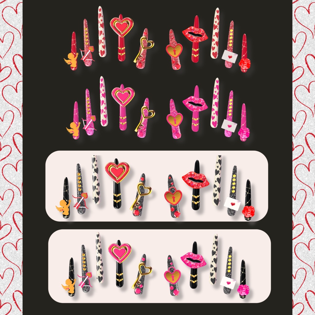 💖Valentine GalNails ギャルネイル☆MA対応【森羅・マヌカ・桔梗・凪夜瑠璃・キプフェル・累惟】