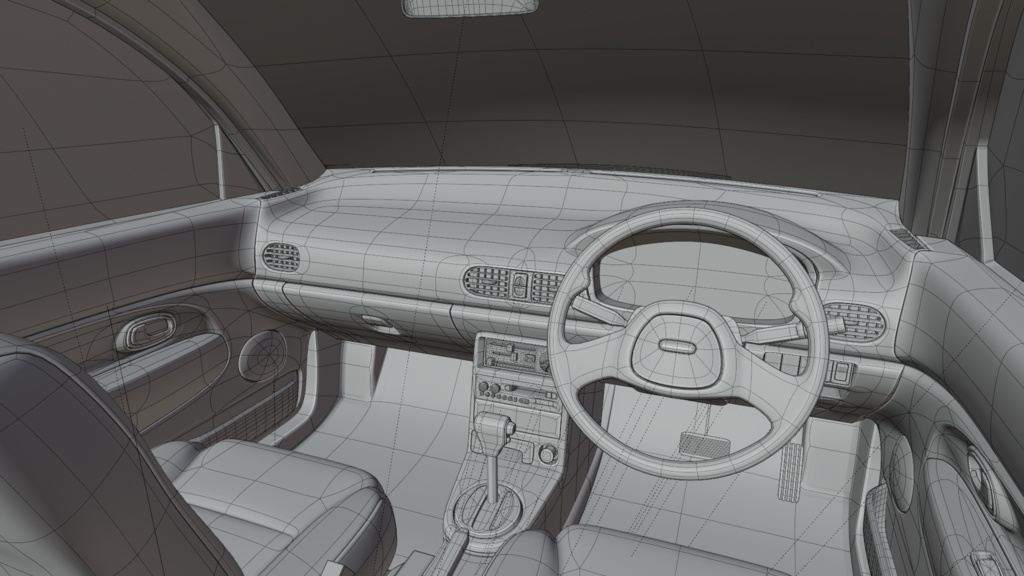 【3Dモデル】ピューレ(1990年代のコンパクトセダン)