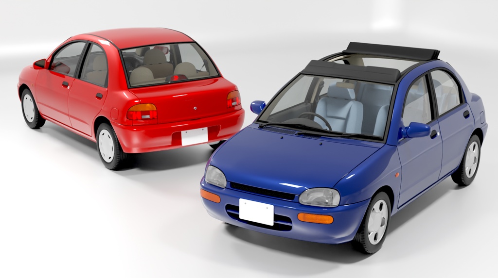 【3Dモデル】ピューレ（1990年代のコンパクトセダン）