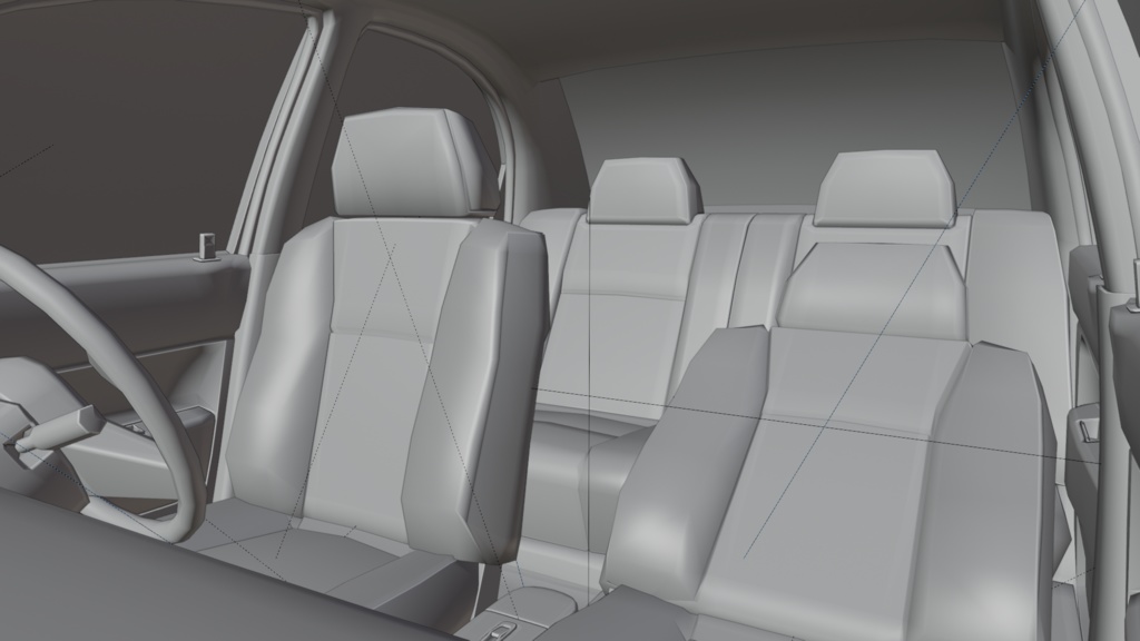 【ポリゴン削減3Dモデル】ピューレ(1990年代のコンパクトセダン)