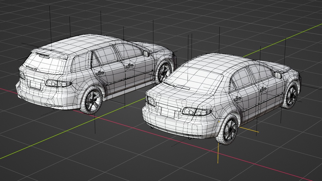 【3Dモデル】【削減あり】アペンド(2000年代のセダン・ワゴン)