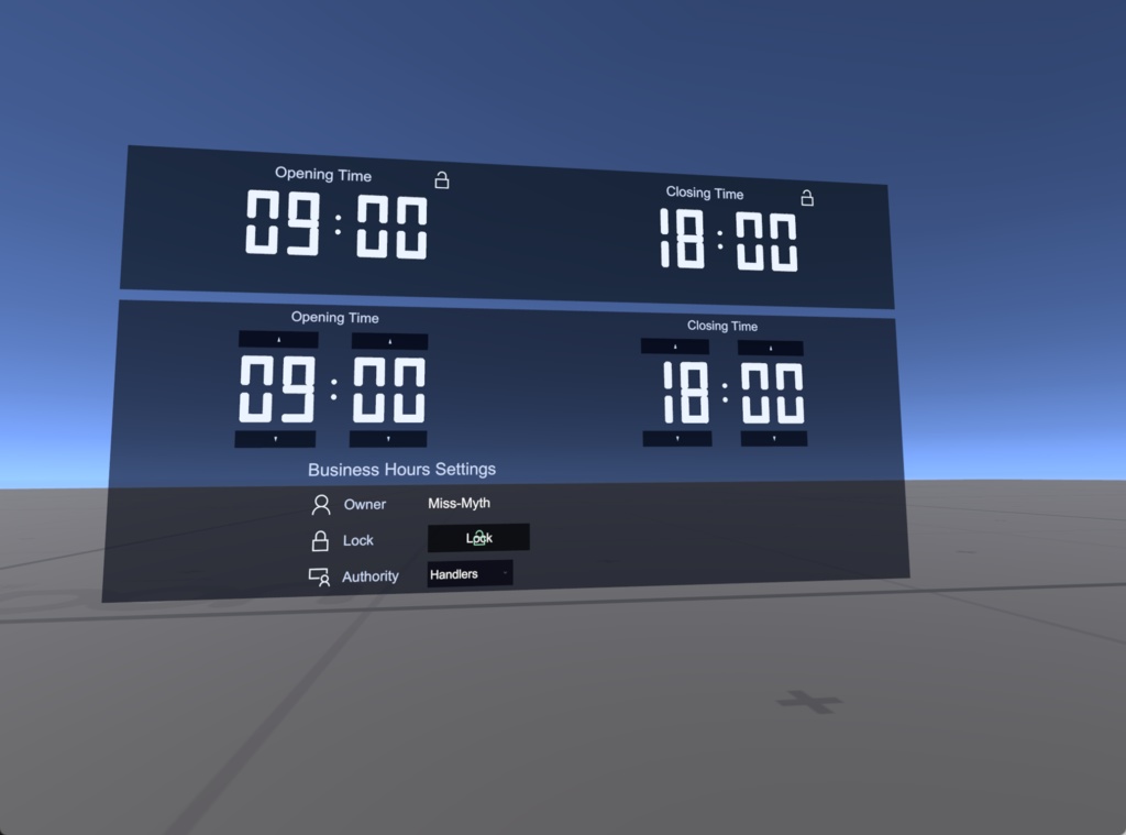 [VRChat]スタッフ＆ロック機能付き　イベント時間を表示するワールドギミック