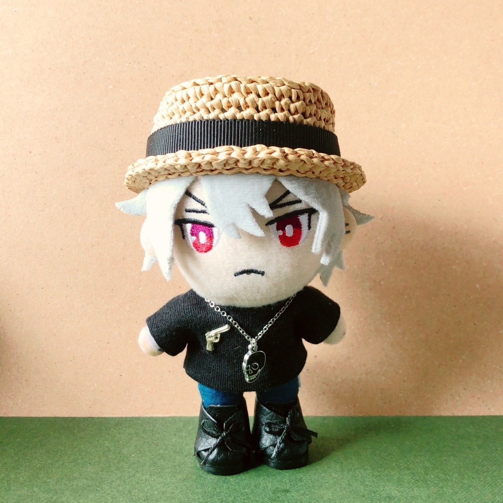 【在庫追加】リボンが替えられるマスコットサイズのシンプル麦わら帽子