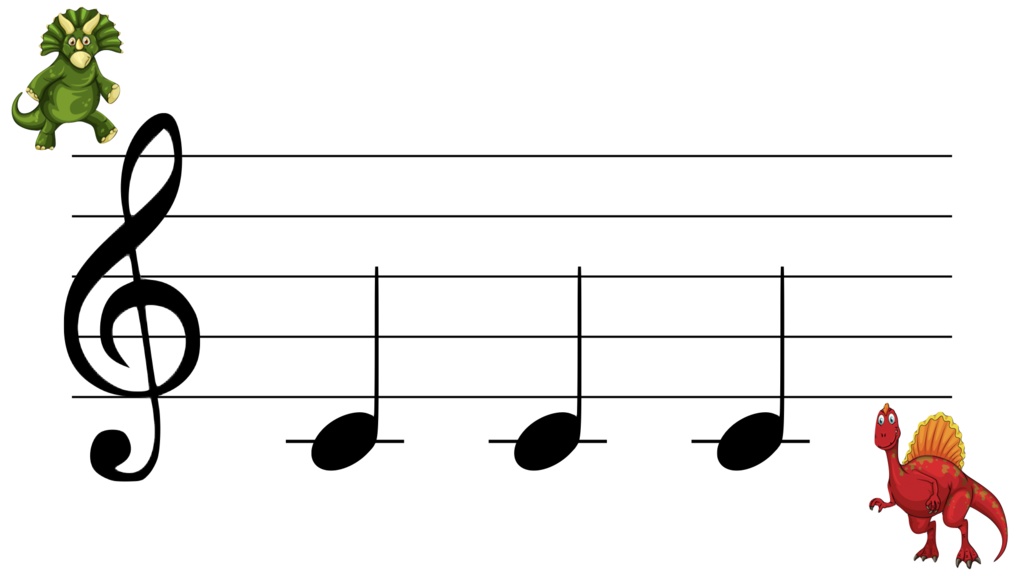 恐竜おんぷフラッシュカードPDFファイル