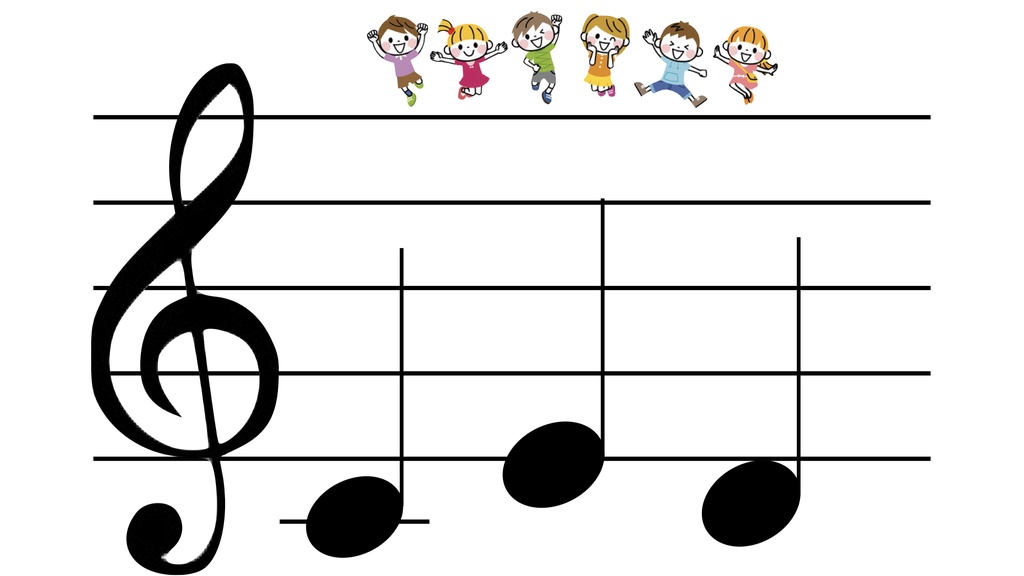 四分音符 ト音記号ド〜高いラフラッシュカード