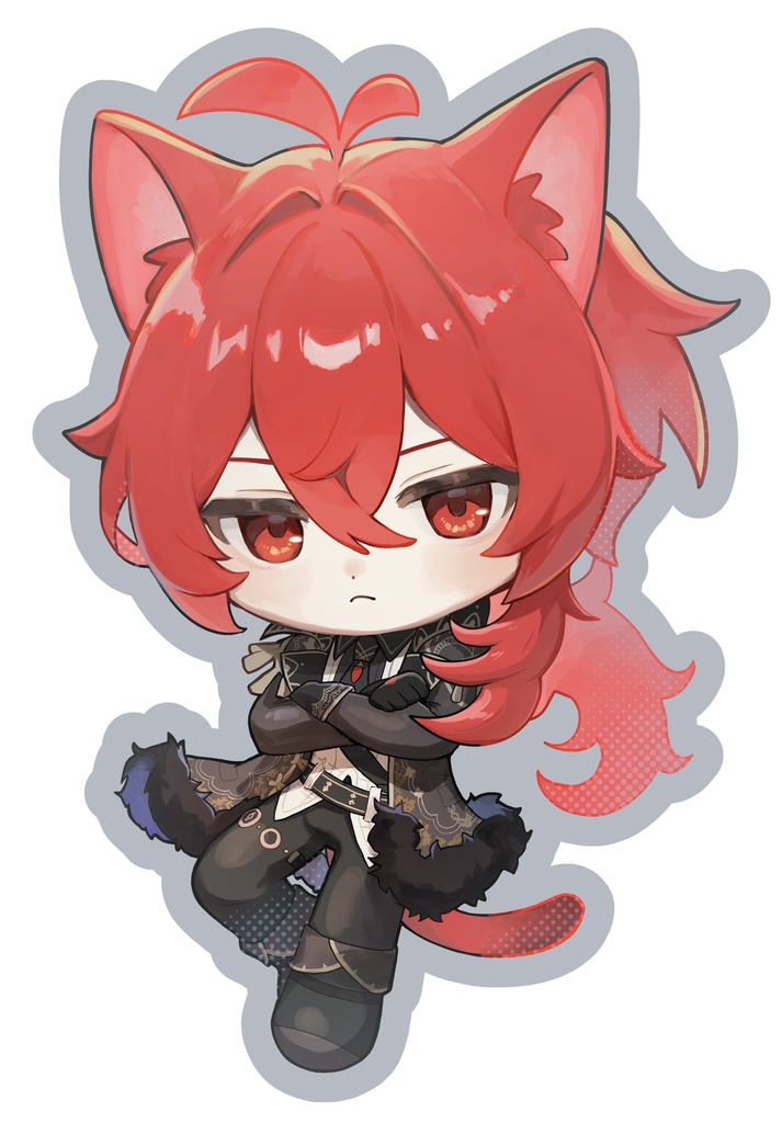 アクリルキーホルダー(猫耳ディルック)