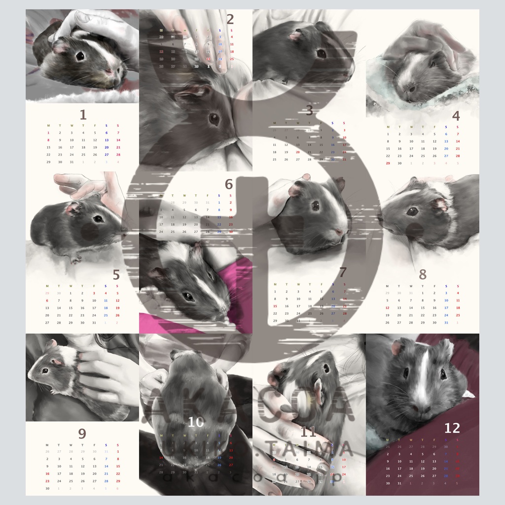 【2024年1月始まり】モルスケッチカレンダー【月めくり】