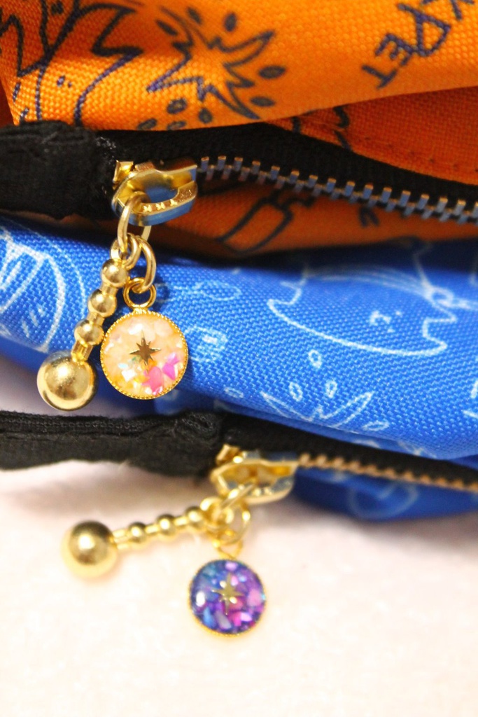 ゆるアンテぱっくんポーチ(ブルー×ホワイト)