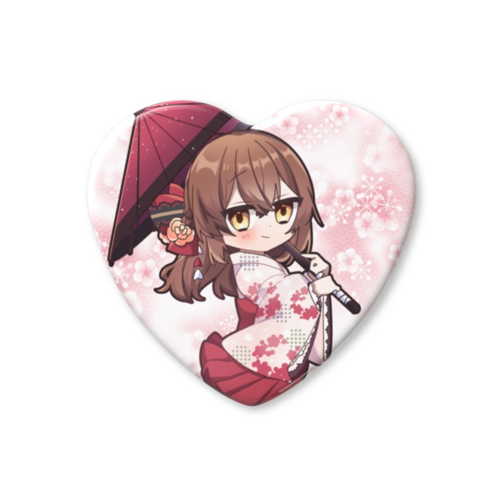 幻中伽乃花(大正浪漫) ハート缶バッジ