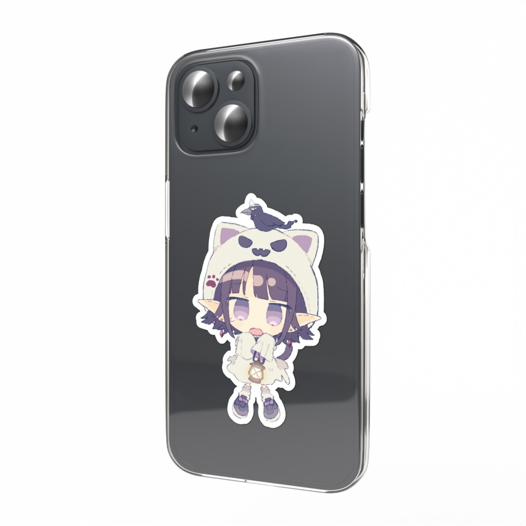 おばけねこ（白）らうるちゃ！スマホステッカー