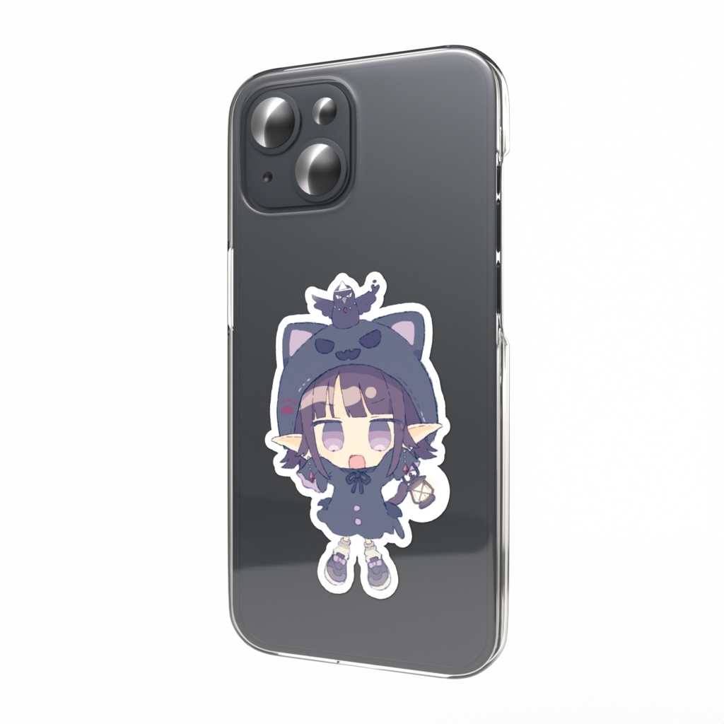 おばけねこ（黒）らうるちゃ！スマホステッカー