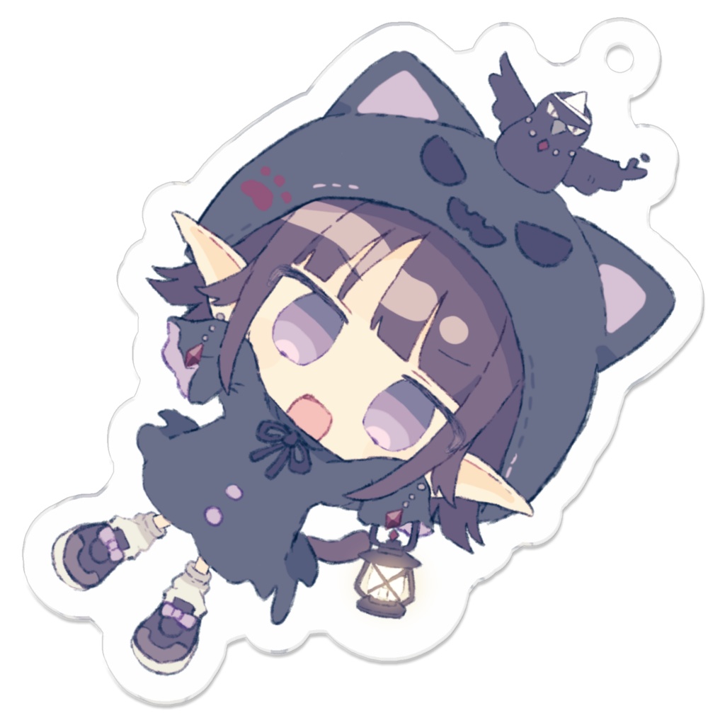 おばけねこ（黒）らうるちゃ！アクリルキーホルダー