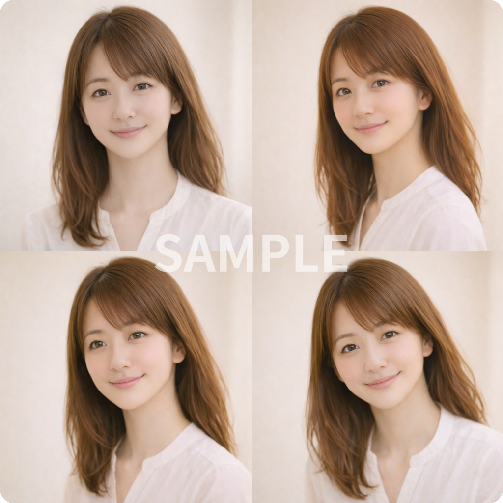女性プロフィール写真 12枚セット(商用利用可)清楚・信頼感タイプ