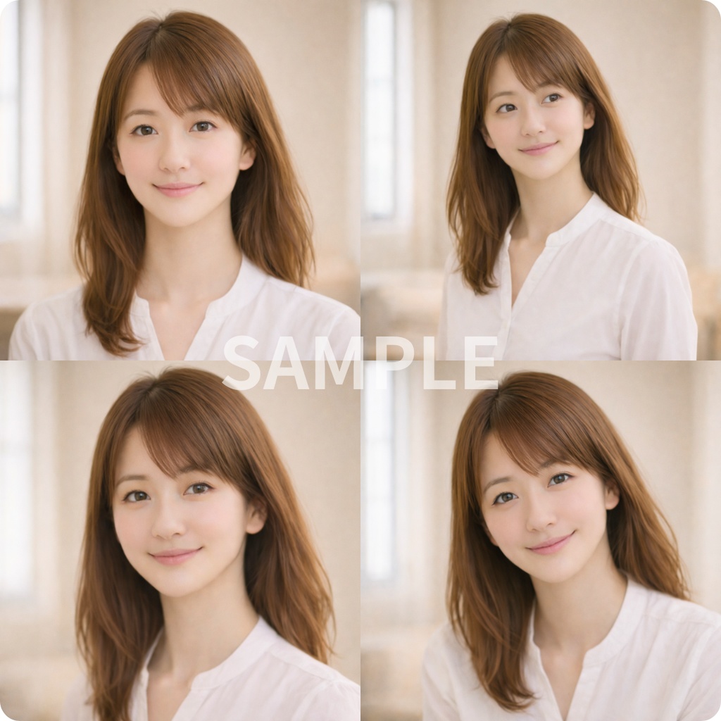 女性プロフィール写真 12枚セット(商用利用可)清楚・信頼感タイプ