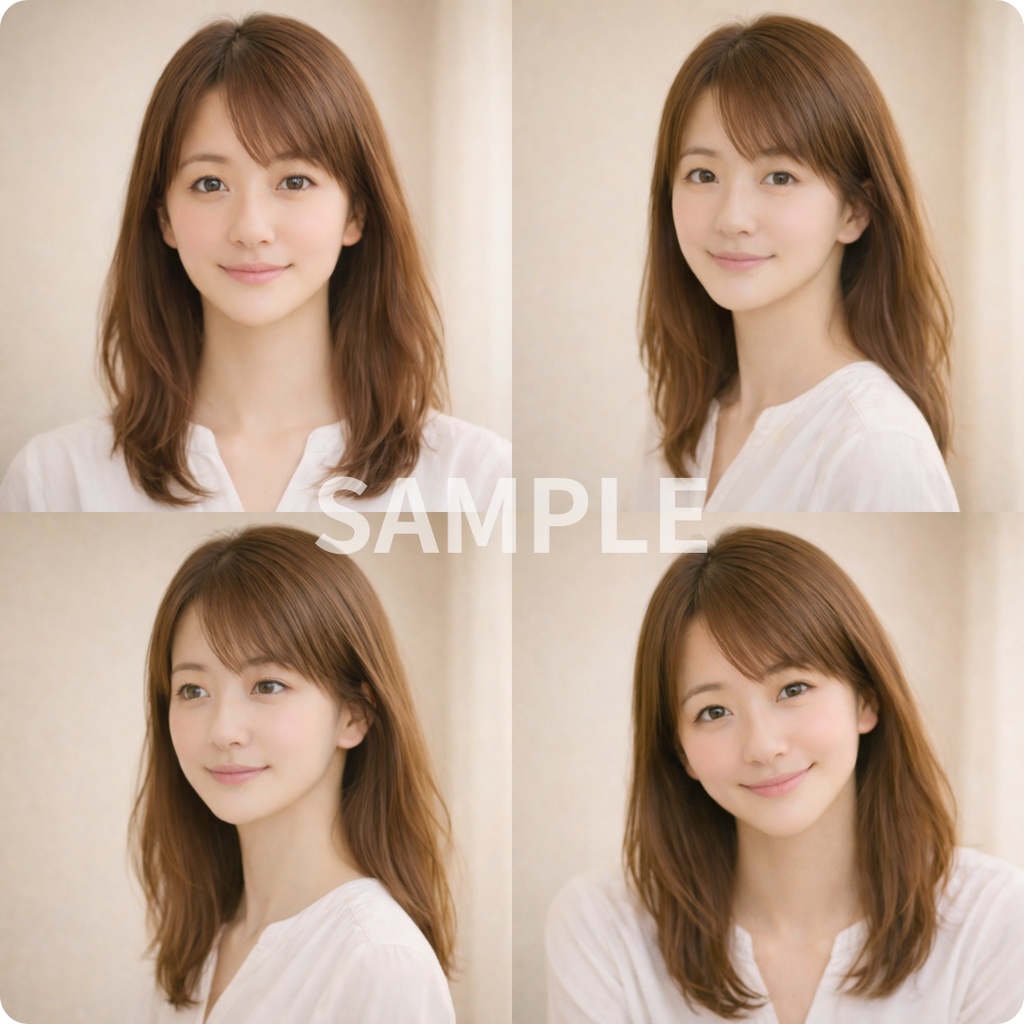 「商用利用OK|女性アップ写真素材セット|プロフィール・アイコン・ヘッダーに最適」