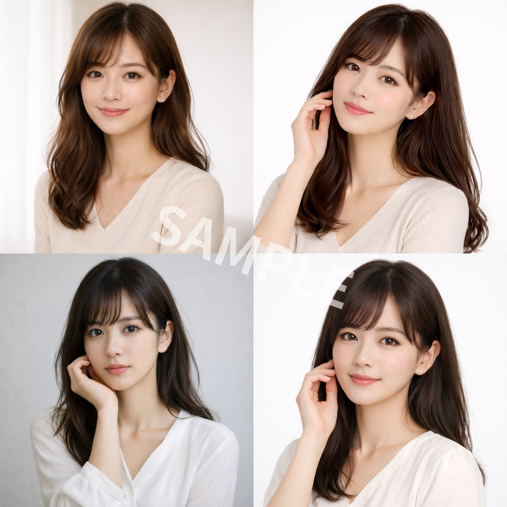 清楚・上品な女性ポートレート素材 12枚セット【Vol.2】