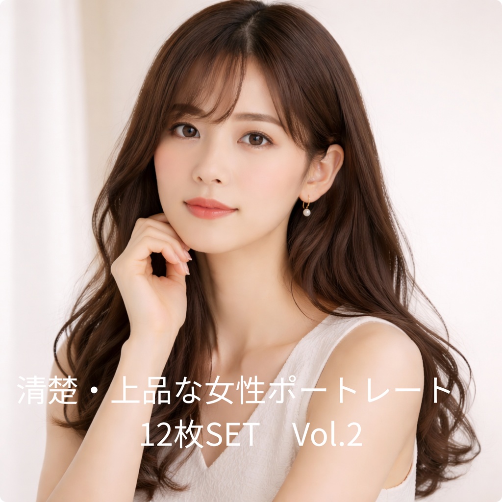 清楚・上品な女性ポートレート素材 12枚セット【Vol.2】