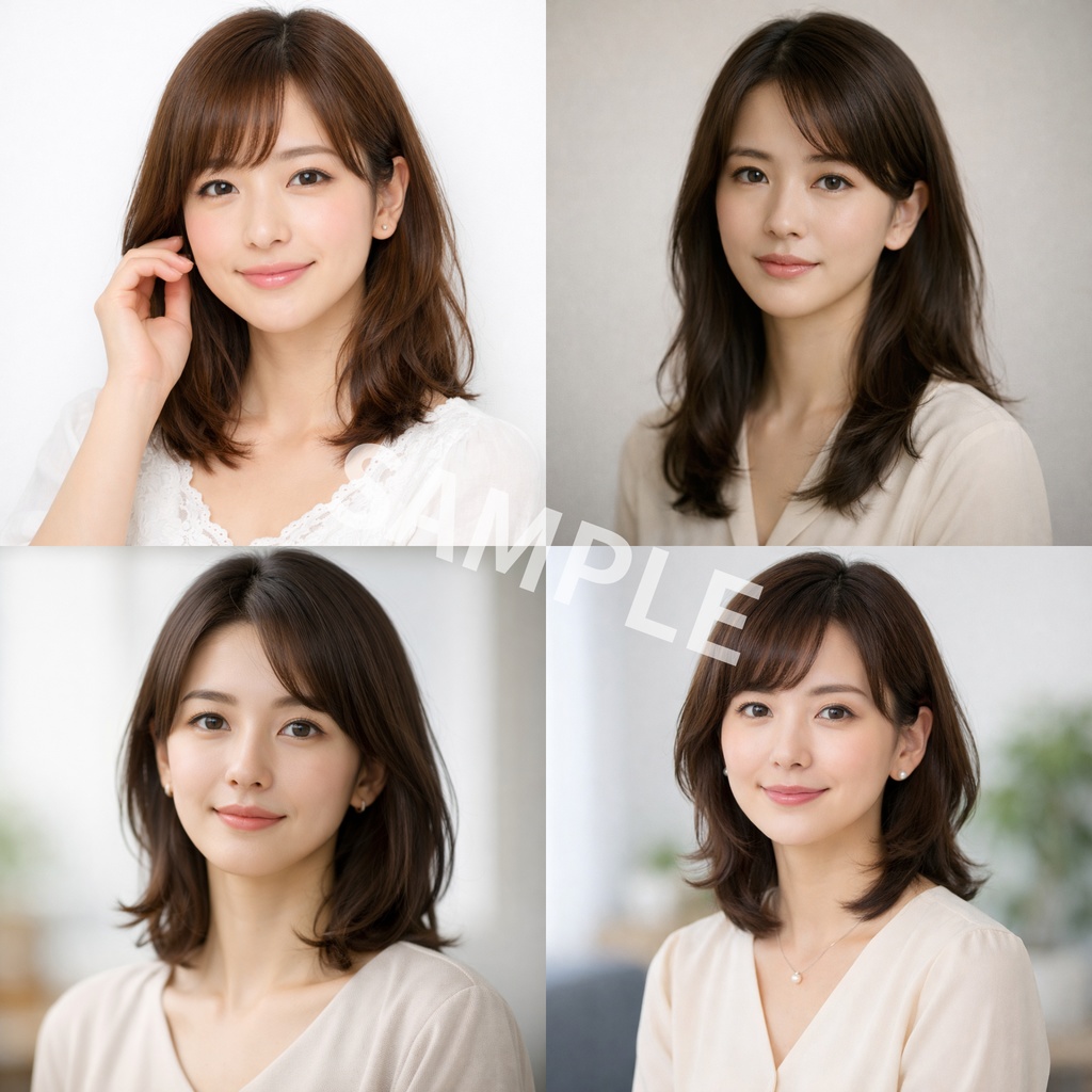 清楚・上品な女性ポートレート素材 12枚セット【Vol.2】