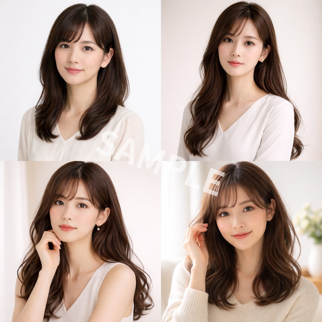 清楚・上品な女性ポートレート素材 12枚セット【Vol.2】