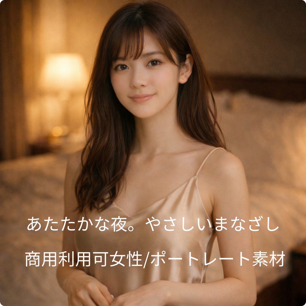「あたたかな夜のまなざし ― 女性ポートレート素材（商用利用可）」