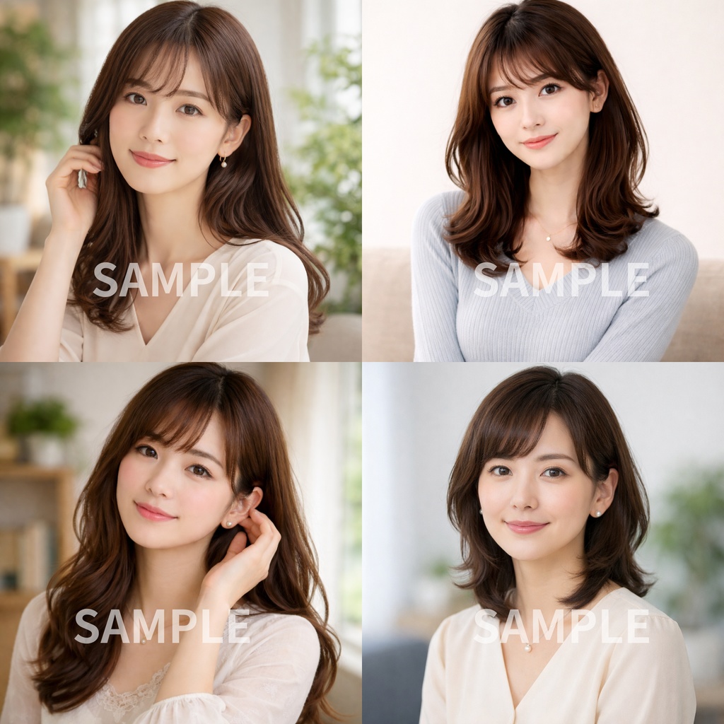 「微笑|女性人物写真素材 20枚セット(商用利用OK)」