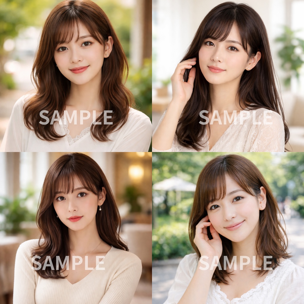 「微笑|女性人物写真素材 20枚セット(商用利用OK)」