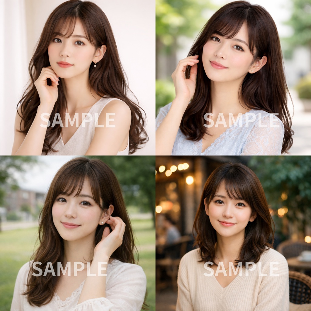 「微笑|女性人物写真素材 20枚セット(商用利用OK)」