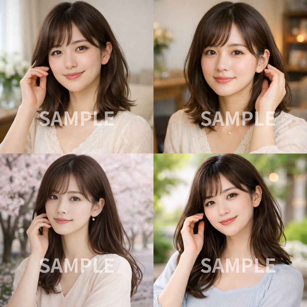 「微笑|女性人物写真素材 20枚セット(商用利用OK)」