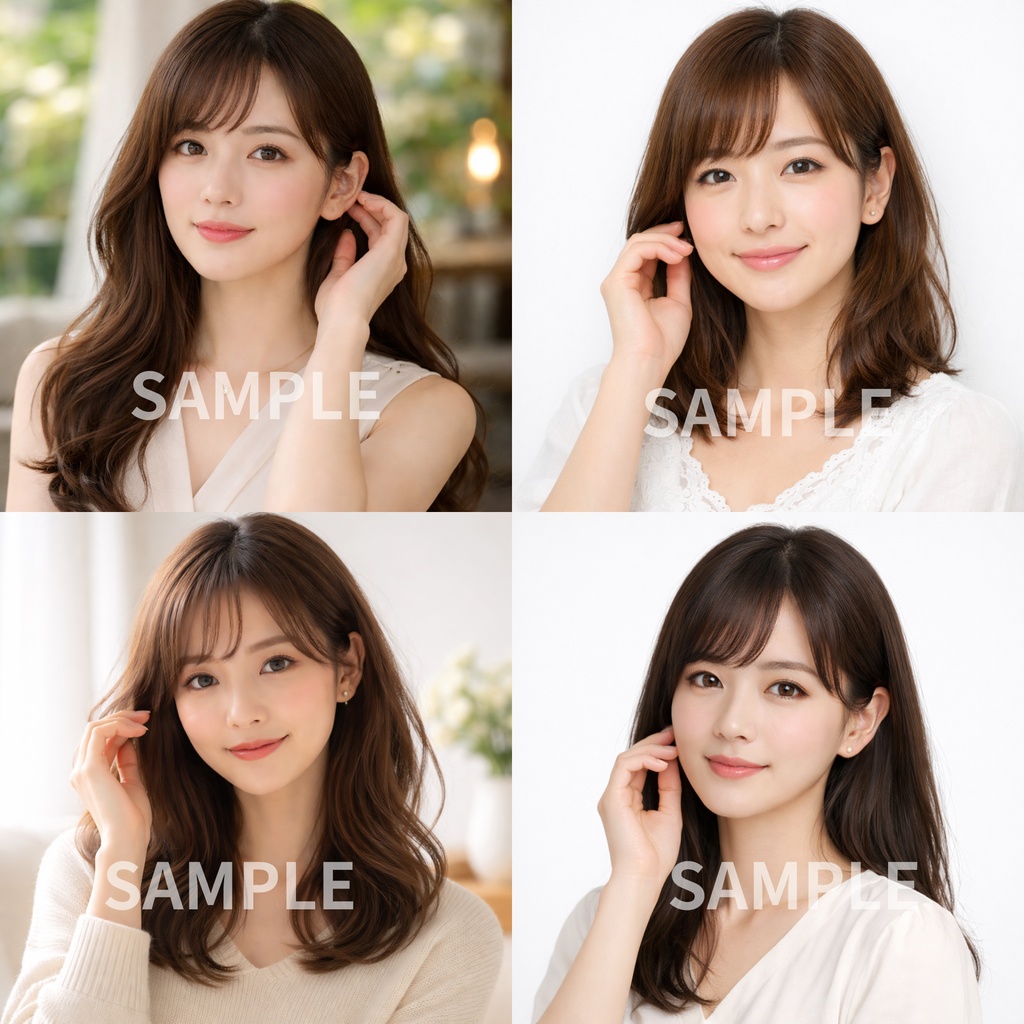 「微笑|女性人物写真素材 20枚セット(商用利用OK)」