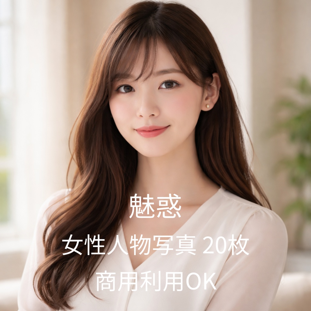 「魅惑｜女性人物写真素材 20枚セット（商用利用OK）」