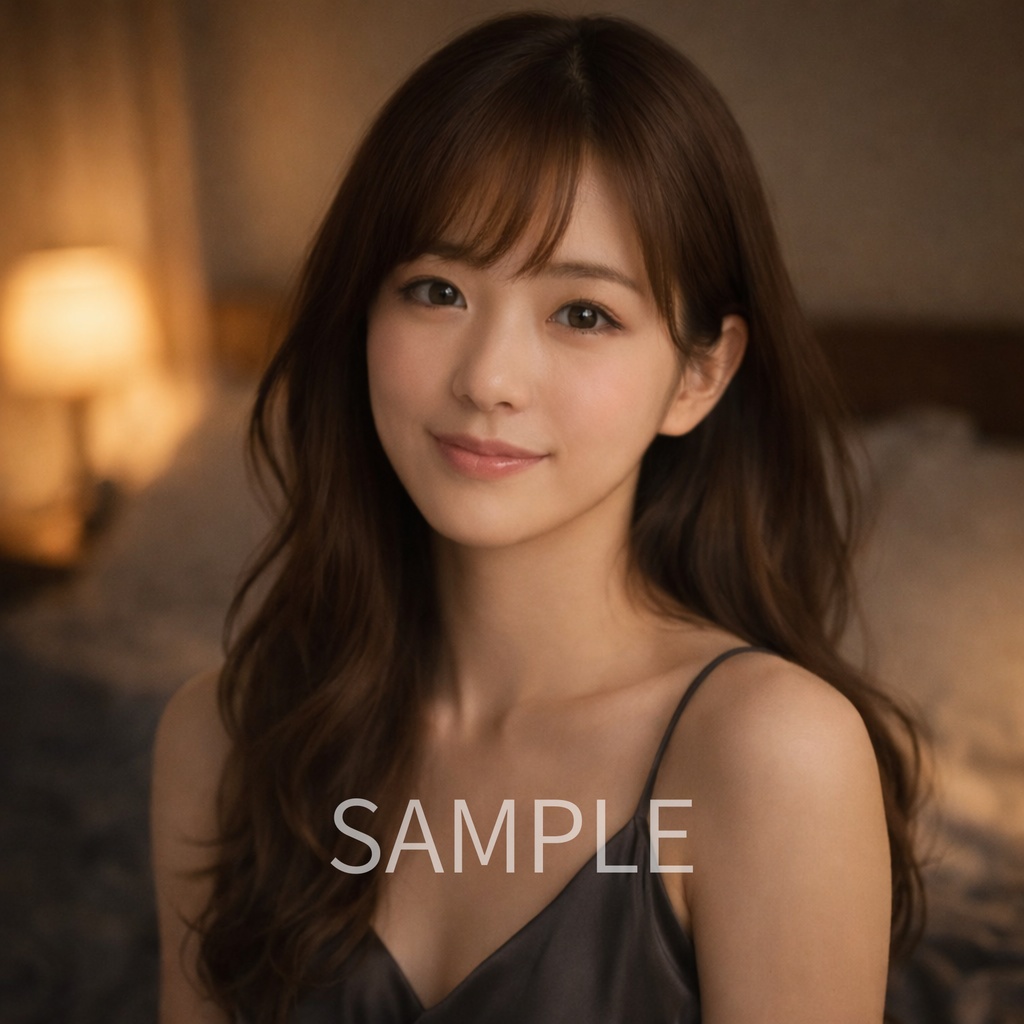 「あたたかな夜のまなざし ― 女性ポートレート素材(商用利用可)」