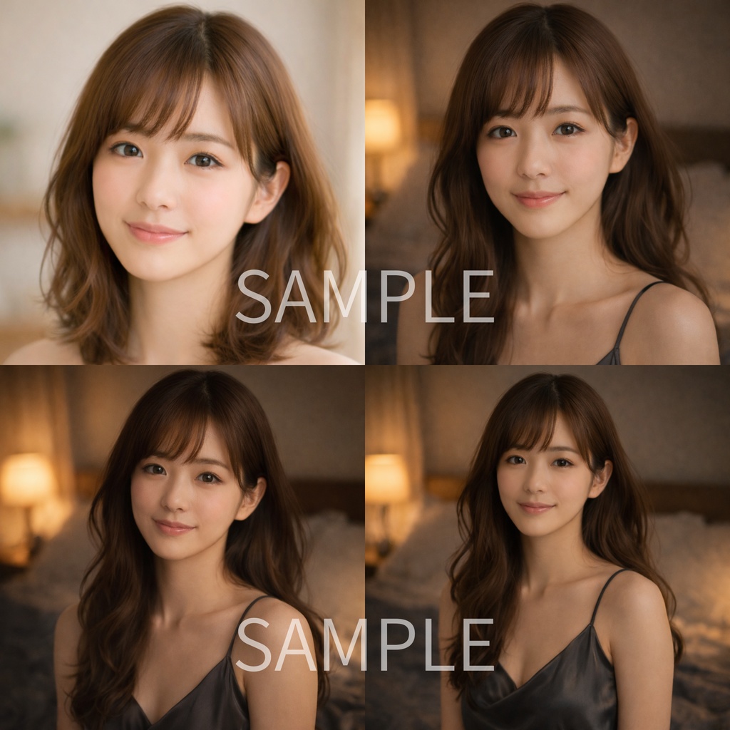 「あたたかな夜のまなざし ― 女性ポートレート素材(商用利用可)」