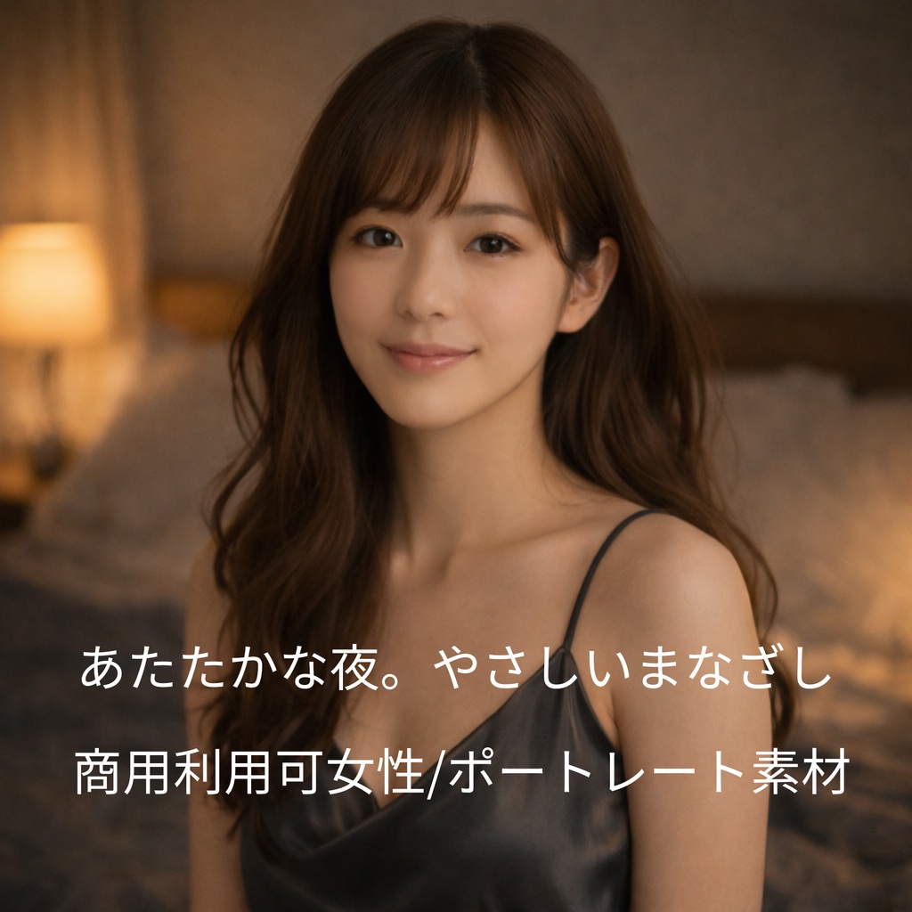 「あたたかな夜のまなざし ― 女性ポートレート素材(商用利用可)」