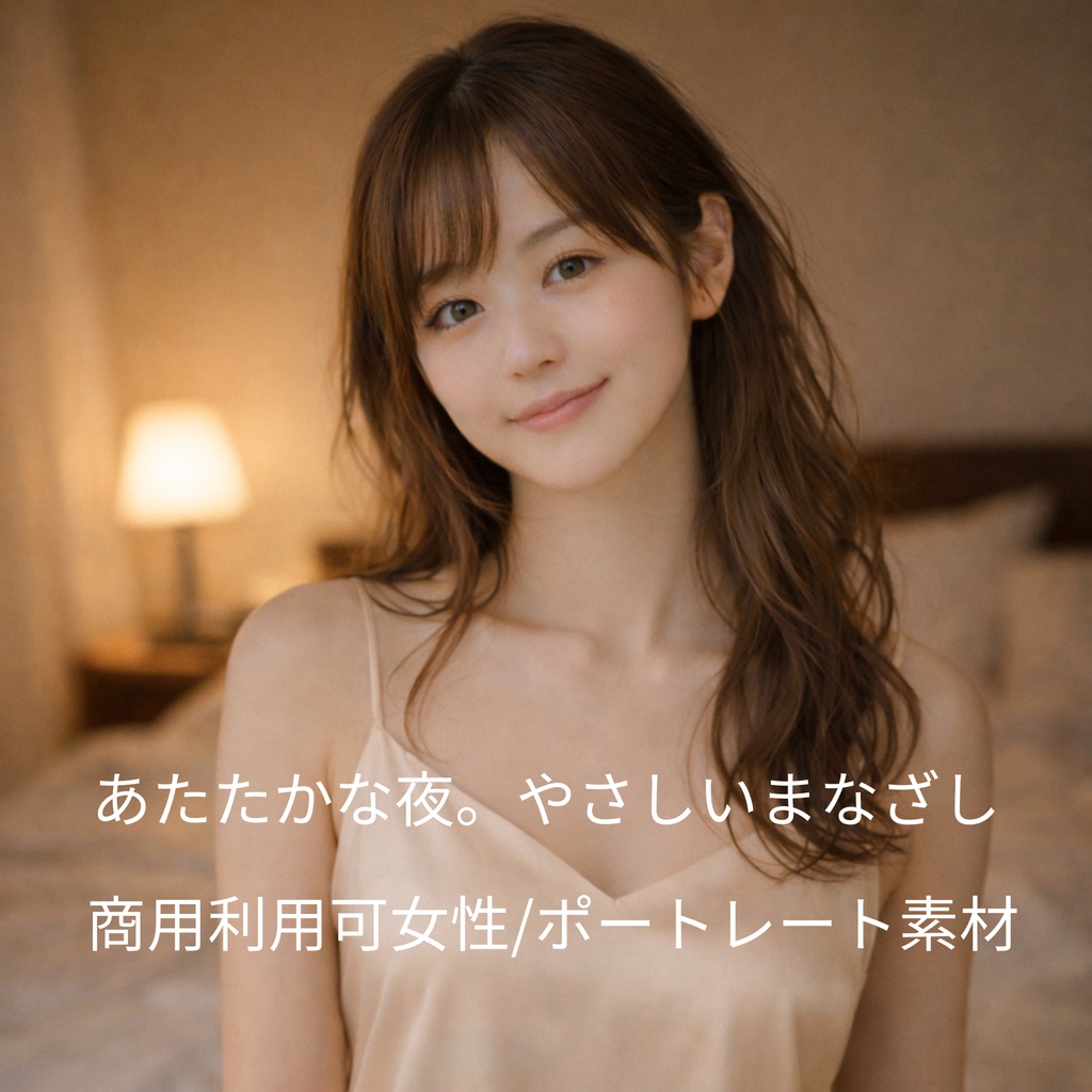 「あたたかな夜のまなざし ― 女性ポートレート素材（商用利用可）」