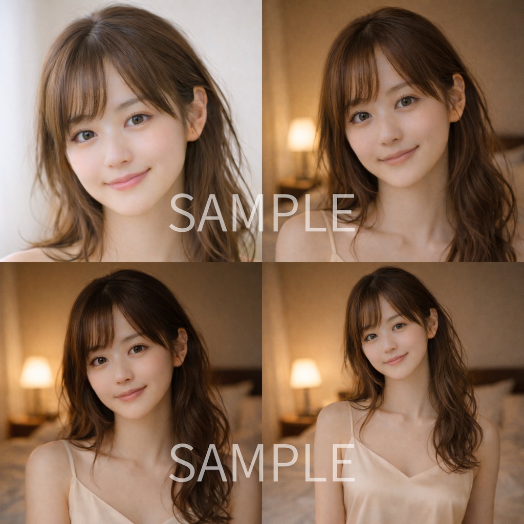 「あたたかな夜のまなざし ― 女性ポートレート素材(商用利用可)」