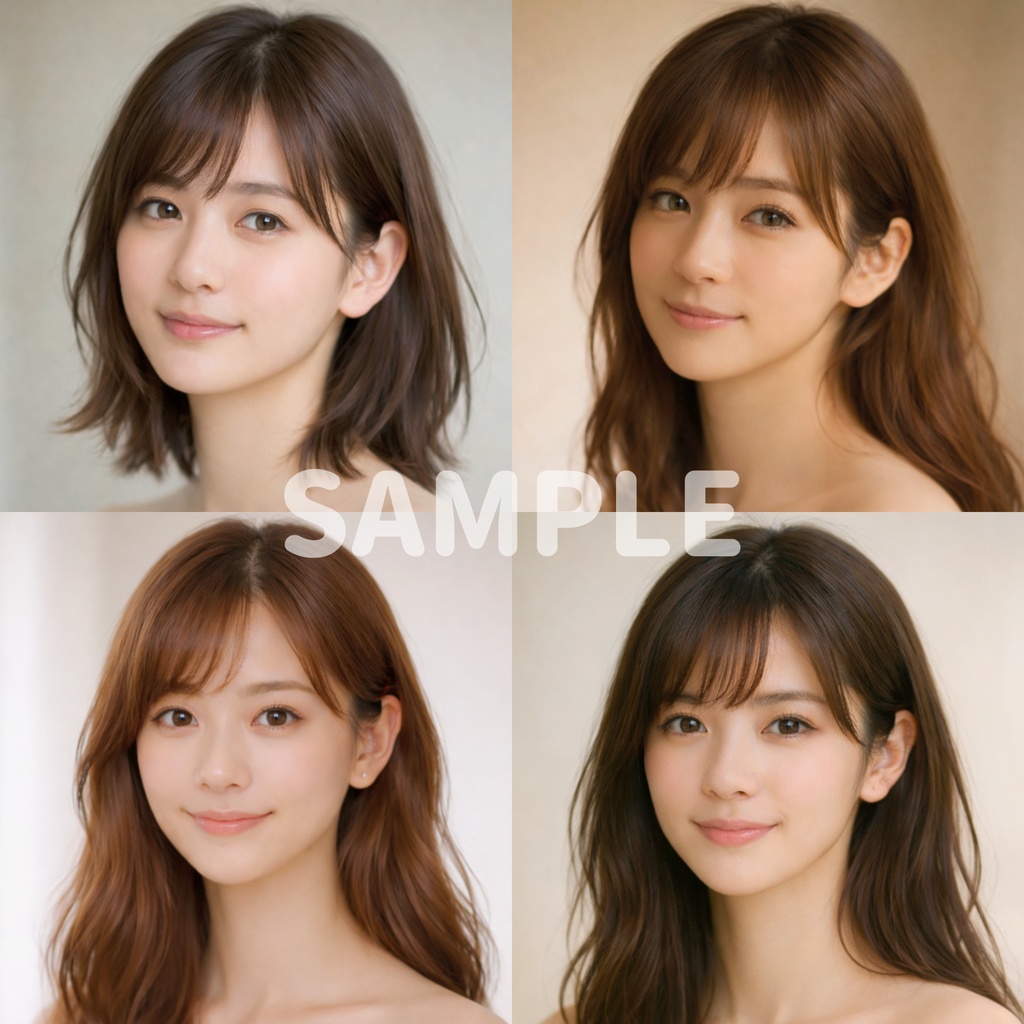 女性アイコン 12枚セット|清楚・ナチュラル・商用利用可