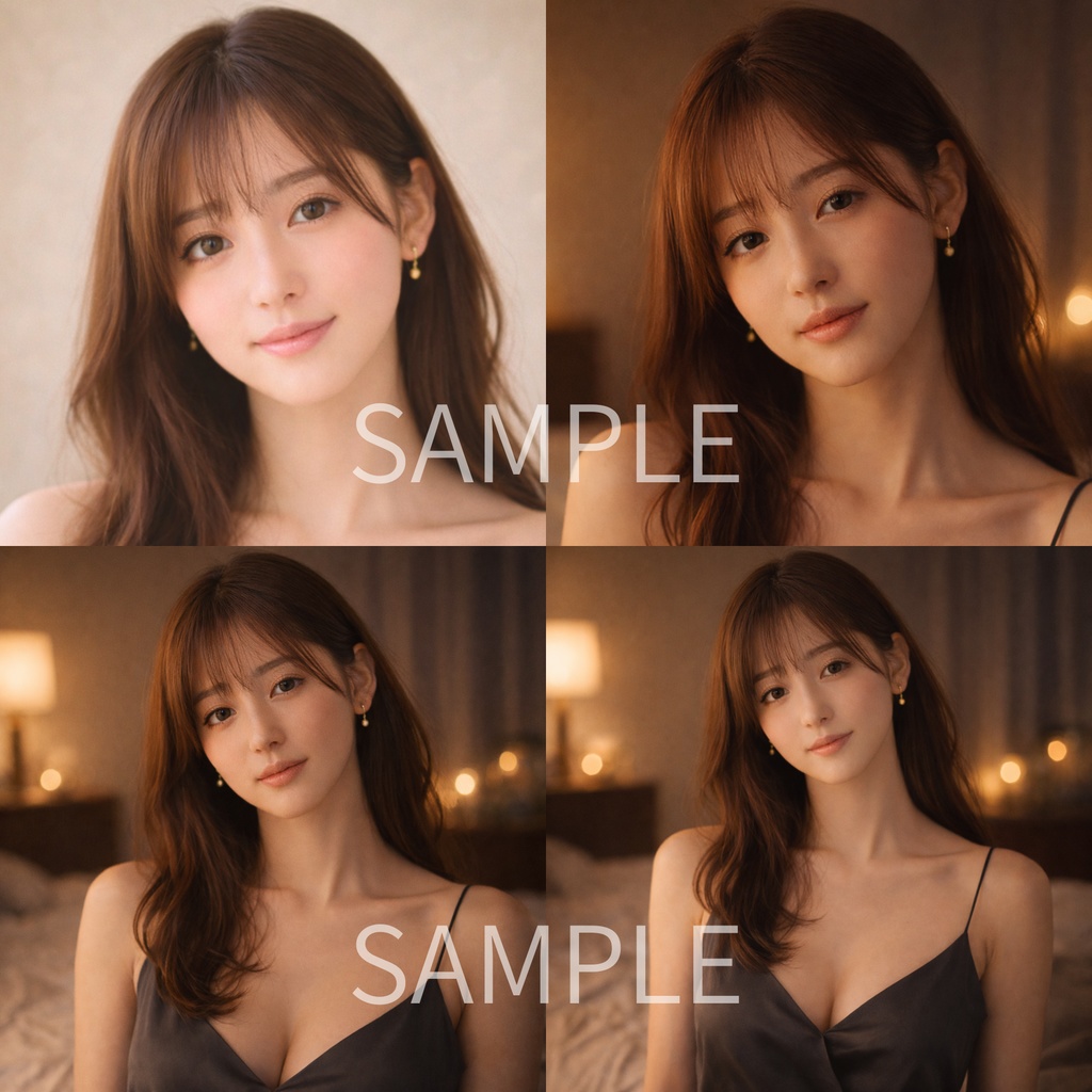 「あたたかな夜のまなざし ― 女性ポートレート素材(商用利用可)」