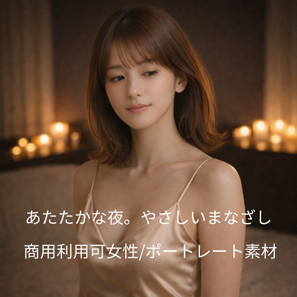 「あたたかな夜のまなざし ― 女性ポートレート素材(商用利用可)」