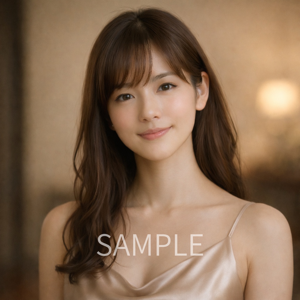 「あたたかな夜のまなざし ― 女性ポートレート素材(商用利用可)」