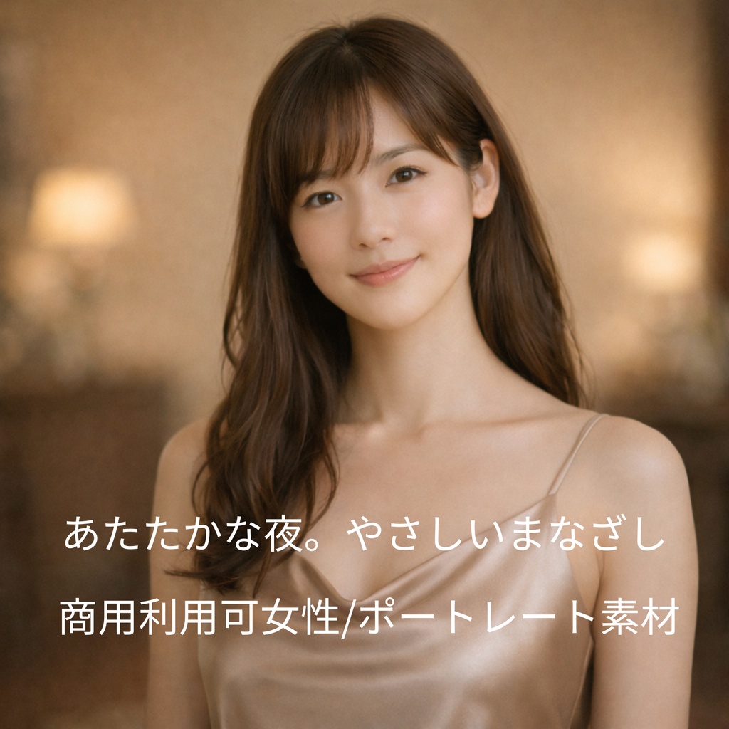 「あたたかな夜のまなざし ― 女性ポートレート素材（商用利用可）」