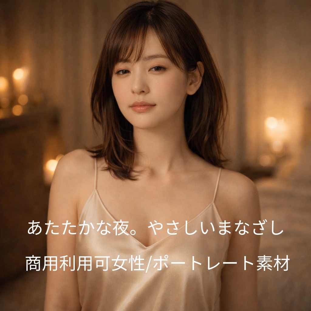 「あたたかな夜のまなざし ― 女性ポートレート素材（商用利用可）」