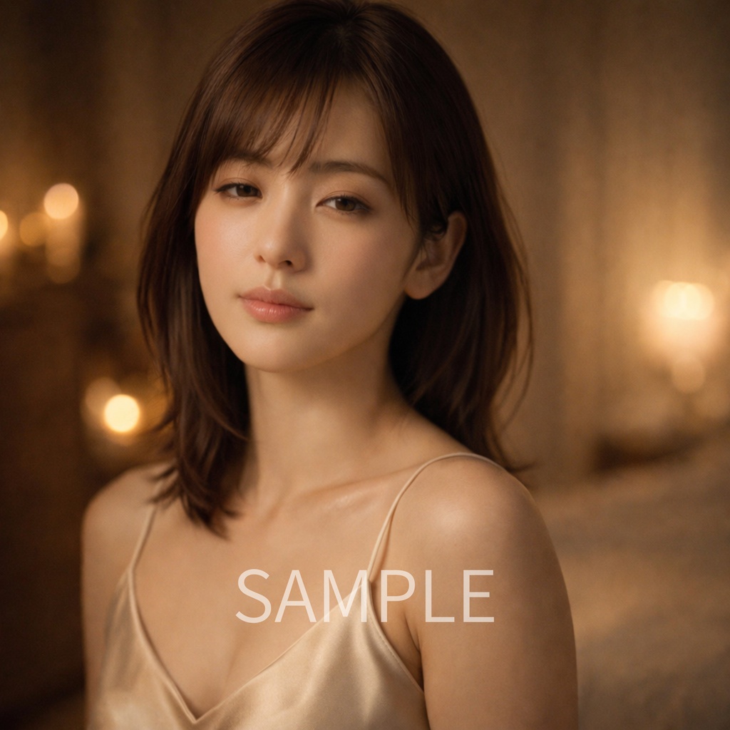 「あたたかな夜のまなざし ― 女性ポートレート素材(商用利用可)」