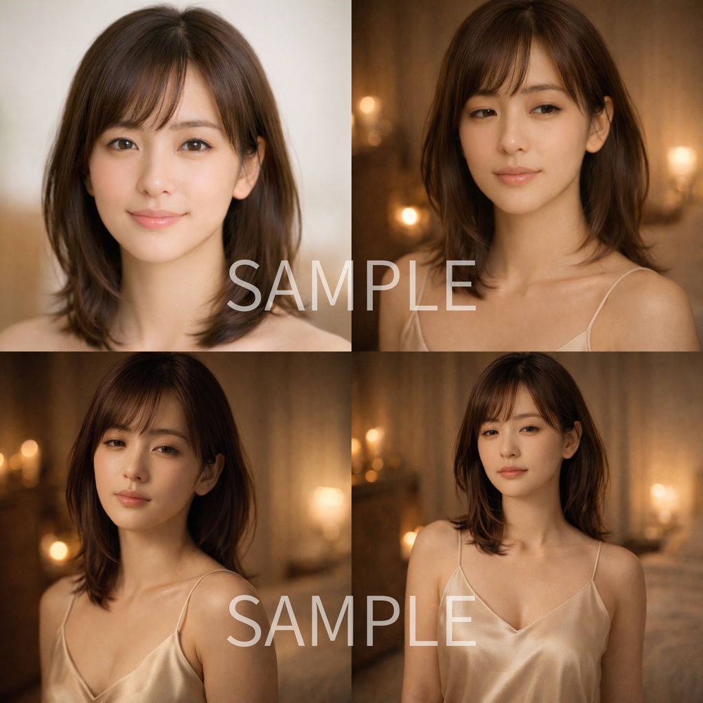 「あたたかな夜のまなざし ― 女性ポートレート素材(商用利用可)」