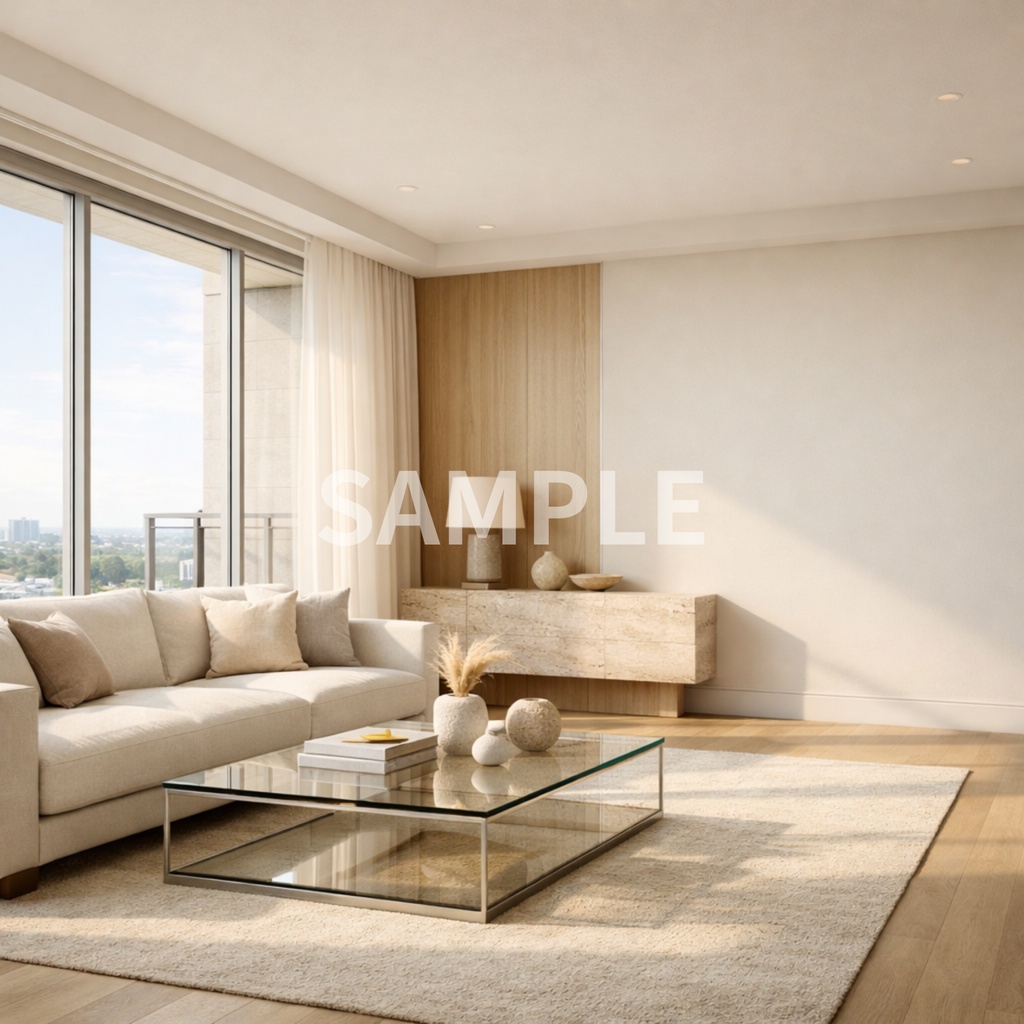 【無料】高級モダン住宅の内装画像セット – ビジネス・不動産・LP用AI素材4点