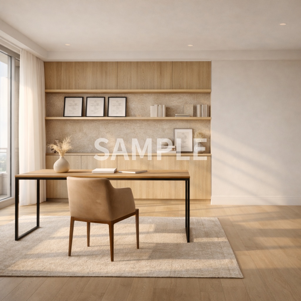 【無料】高級モダン住宅の内装画像セット – ビジネス・不動産・LP用AI素材4点